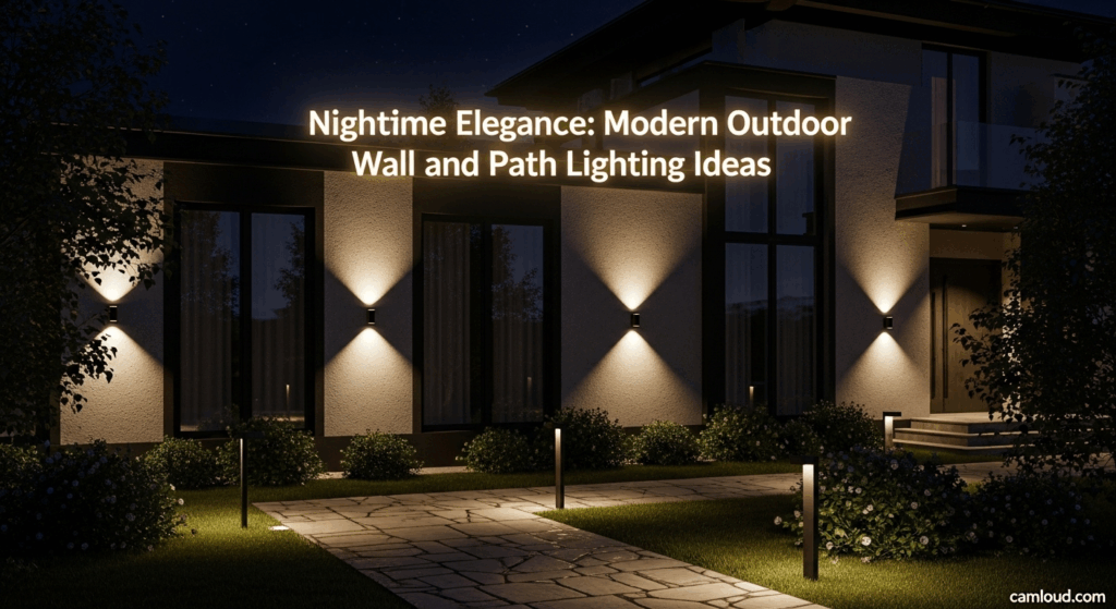 Nighttime Elegance: Modern Outdoor Wall and Path Lighting Ideas